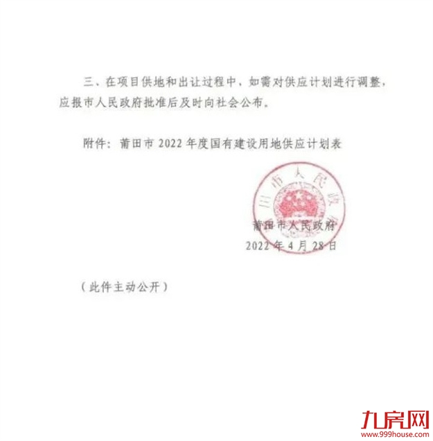 2022年莆田土拍计划出炉！20幅商品住宅用地！面积1349.55亩！——九房网