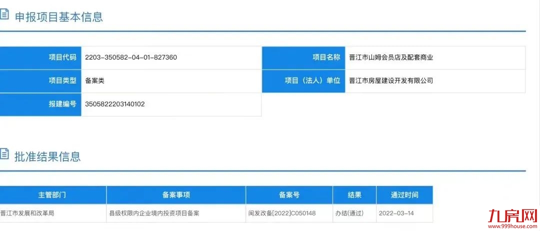 快讯！晋江山姆会员店地块成功出让！计划投资约20亿，一年内开工！——九房网